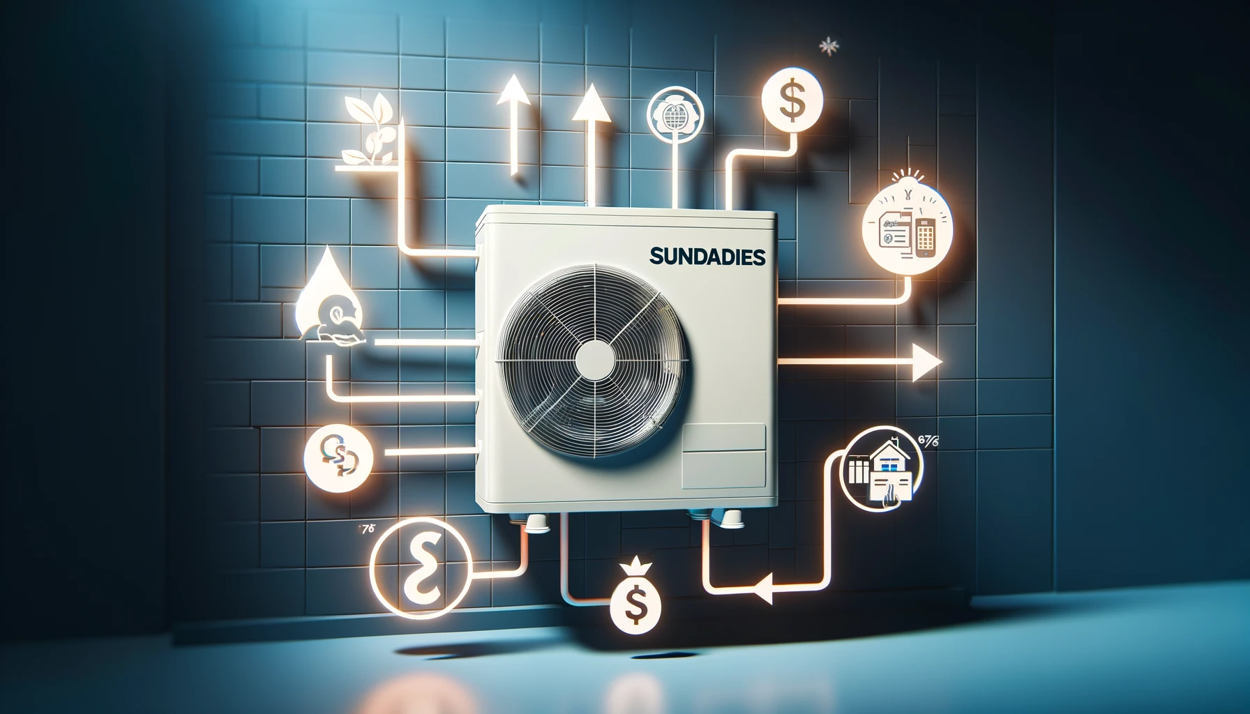 Concept d'économies d'énergie et de subventions pour les installations de pompes à chaleur.