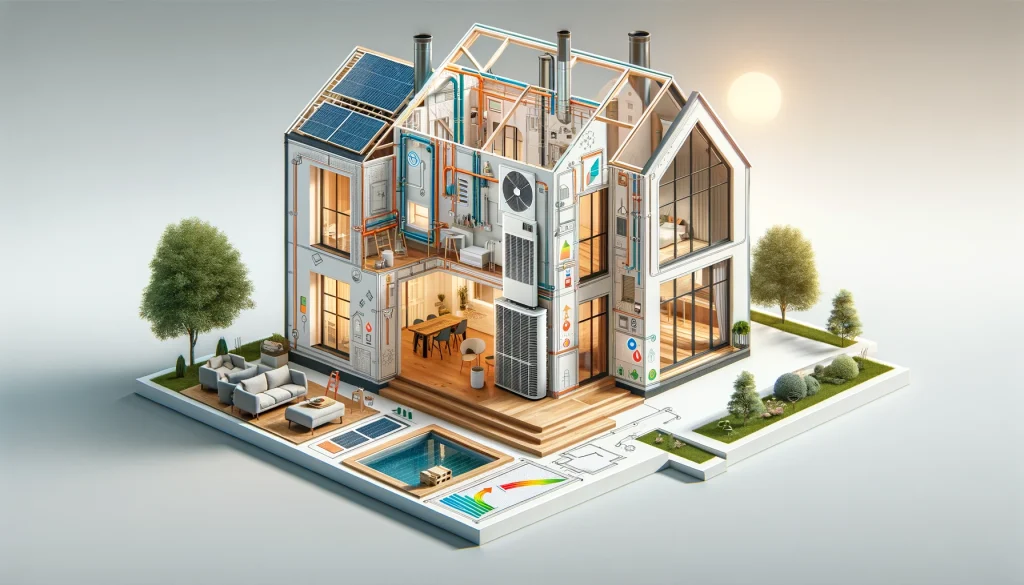 Couverture d'un guide complet sur la préparation de votre maison pour l'installation d'une pompe à chaleur, montrant une maison moderne prête pour une mise à niveau écologique.