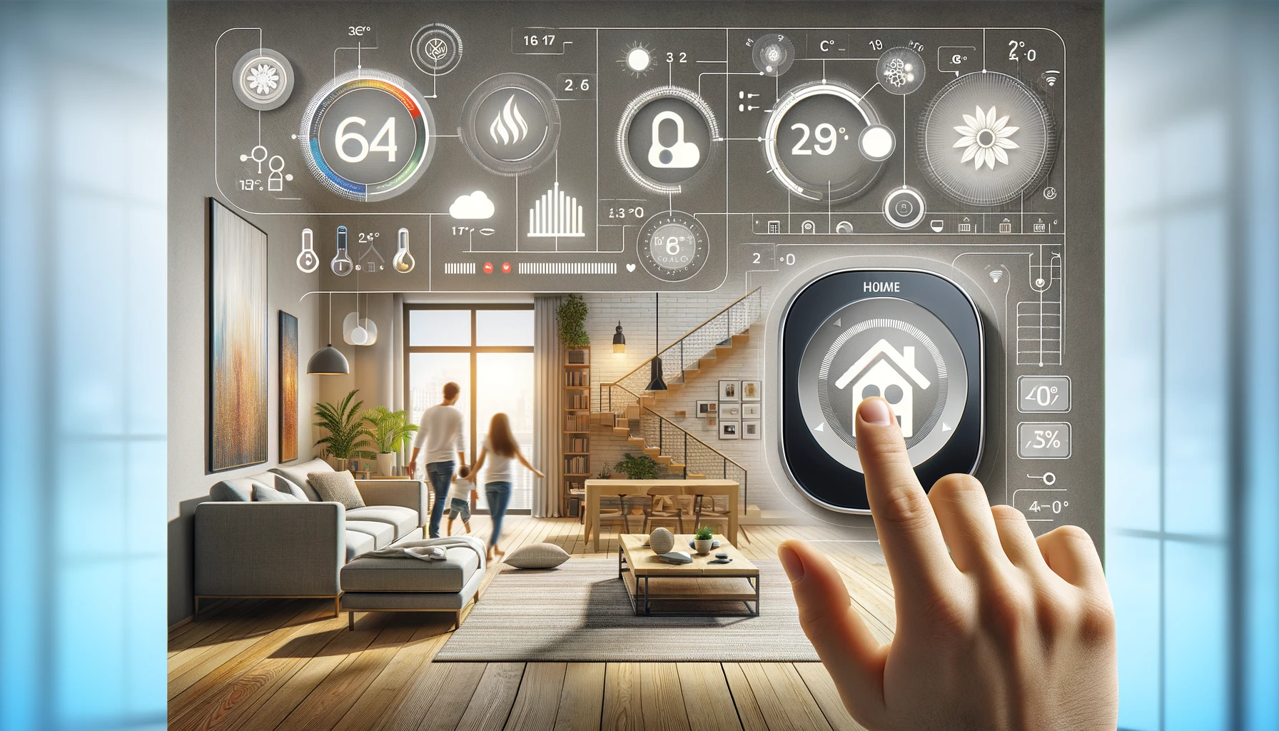 Maison intelligente moderne avec contrôle précis du climat dans chaque pièce via une technologie avancée de contrôle du climat.