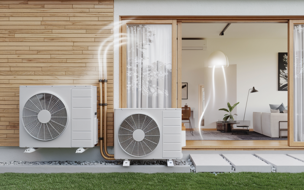 Rendu photoréaliste d’un système pompe à chaleur air-air